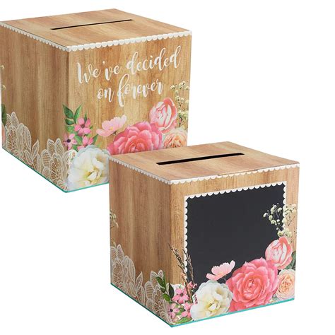 Floral And Lace Rustic Wedding Card Holder Box 12in X 12in Party City