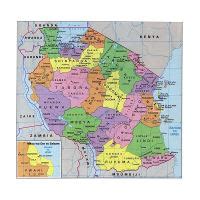 Large Detailed Administrative Divisions Map Of Tanzania Tanzania