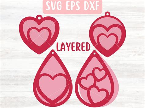 Valentines Day Earring Svg Bundle For Cricut Silhouette Or Glowforge