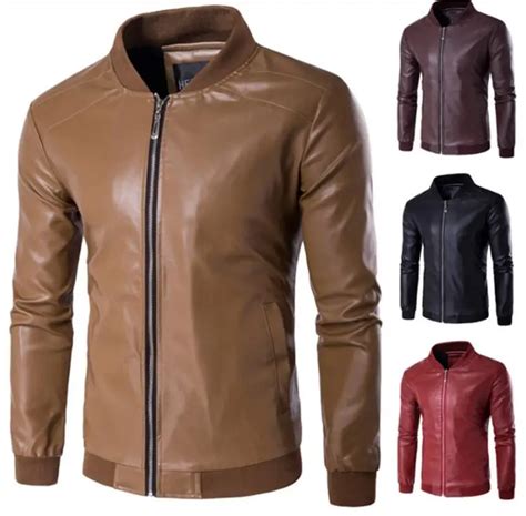 Locomotive Leather Jackets Mens Jacket Male Outwear Mens Coats Spring