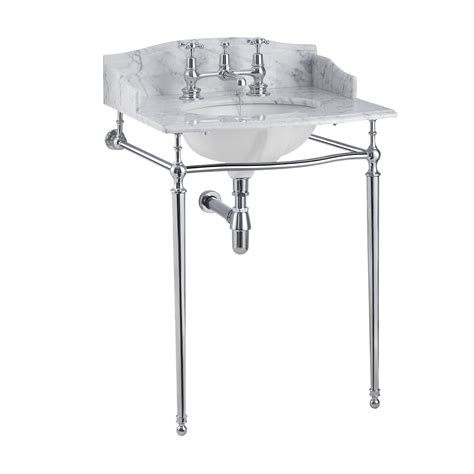 Classic Georgian Style Marble Washstand Top With Inset Basin And Stand