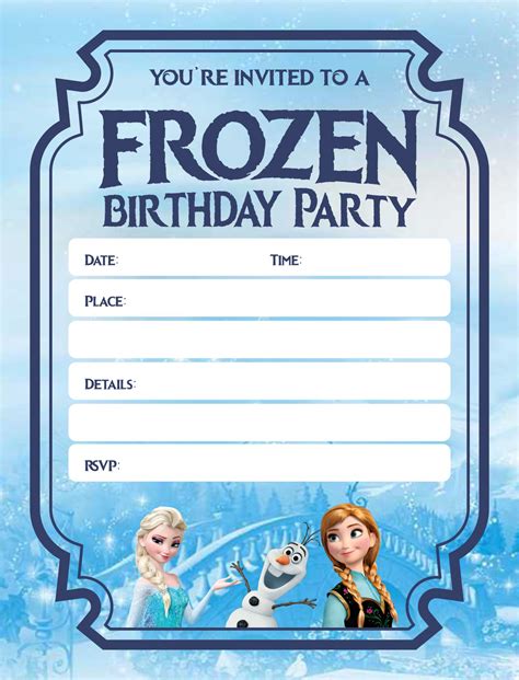 Frozen Printable Birthday Card Printable World Holiday