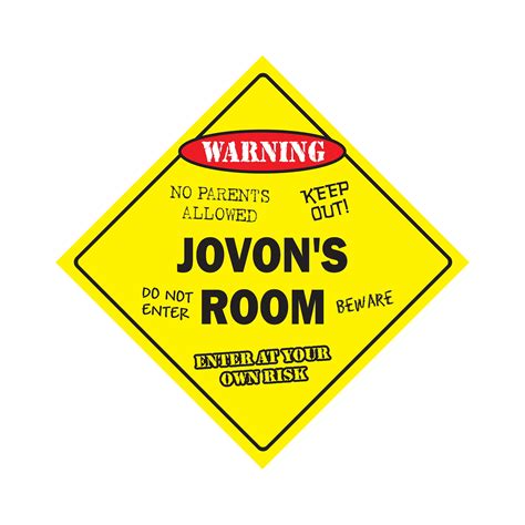 Jovon's Room Sign Crossing Zone Xing | Indoor/Outdoor | 12" Tall kids