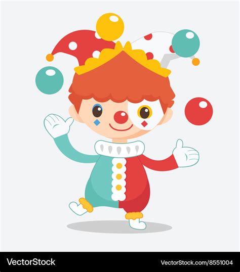 cute clown with balls royalty free vector image