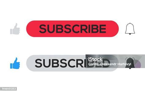 Subscribe Button Icon Set Red Subscribe And Grey Subscribed Button With