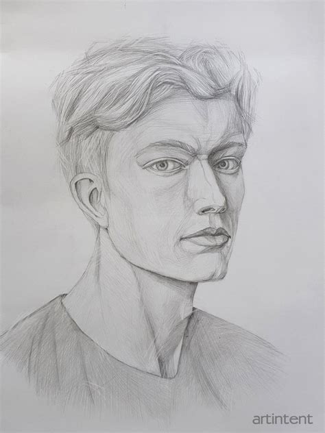 Мужской портрет рисунок карандашом Drawing Lessons Male Sketch Art