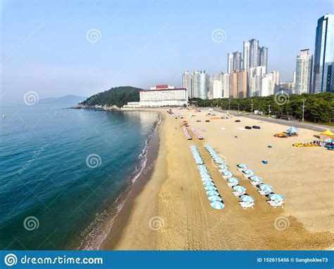 Morning Of Summer Haeundae Beach Busan South Korea Asia