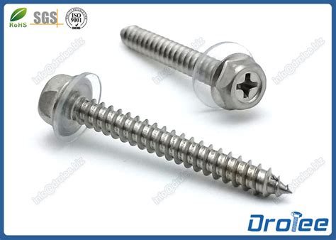 Stainless Steel 304 316 Philips Hex Washer Head Sheet Metal Screws With