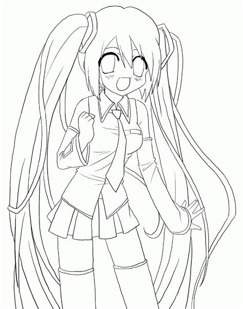 Miku Cute Chibi Anime Girls Pages Coloring Pages