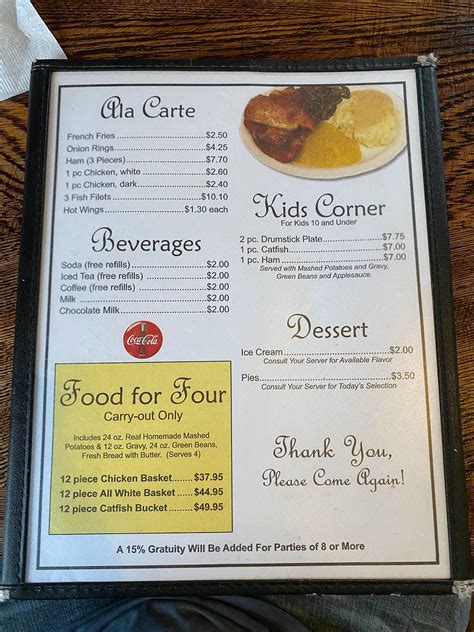 Menu at Steve's Family Style Restaurant, Lohman, Lohman