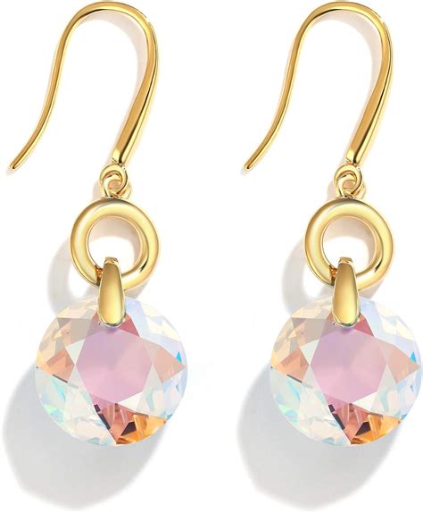 Myjs Bella O Drop Earrings With Swarovski Crystal Shimmer