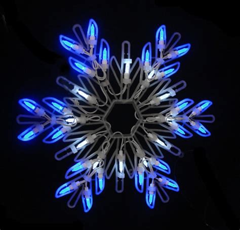 15 Pure White And Blue Led Lighted Snowflake Christmas Window Decoration