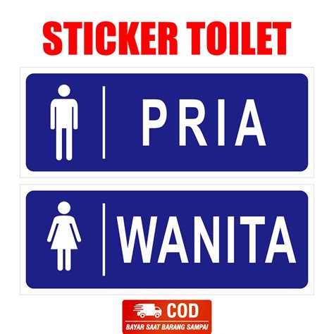 STIKER TOILET PRIA DAN WANITA BISA DI TEMPEL DI TEMPAT UMUM/SEKOLAH