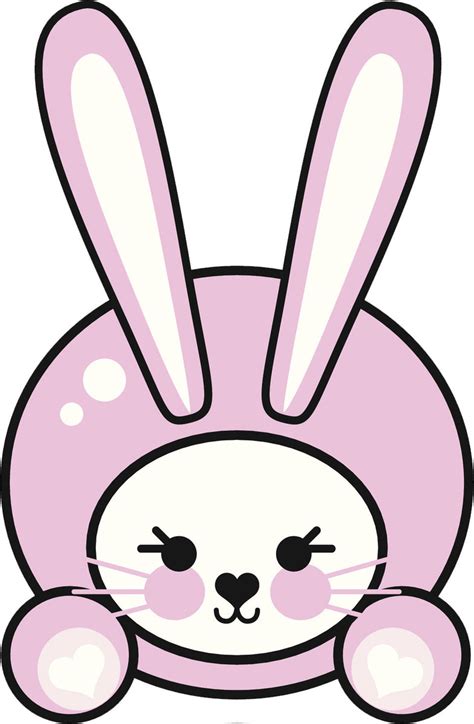 Cute Kawaii Animal In Costume Cartoon Bunny Rabbit Vinyl Decal Stick