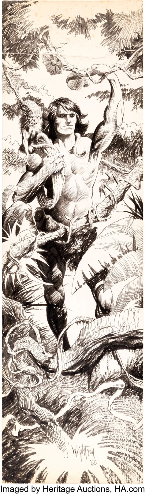 Bernie Wrightson Tarzan Illustration 1968 Original Comic Art