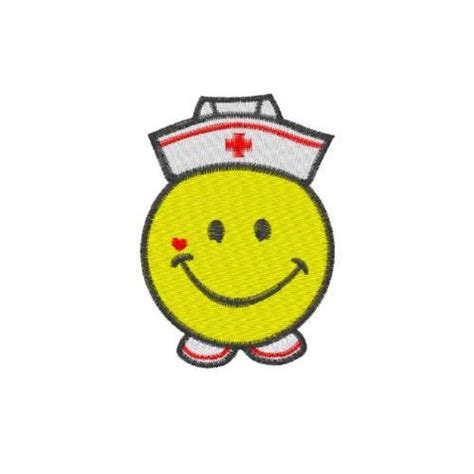 Nurse Smiley Emoticon 4x4 Products Swak Embroidery