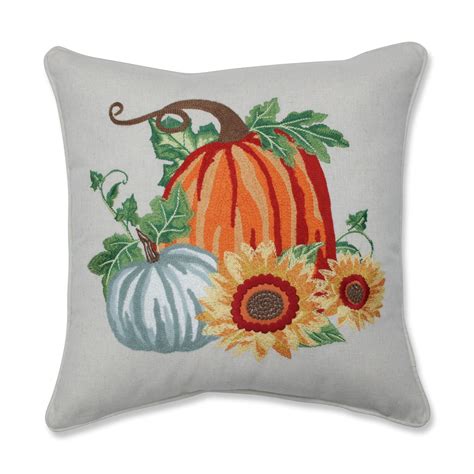 18 Sunflower And Pumpkin Autumn Indoor Throw Pillow