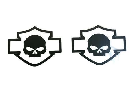 Bar Shield And Skull Decal Black White Red Etsy