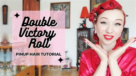 easy pinup hair tutorial double victory roll barrel roll look youtube