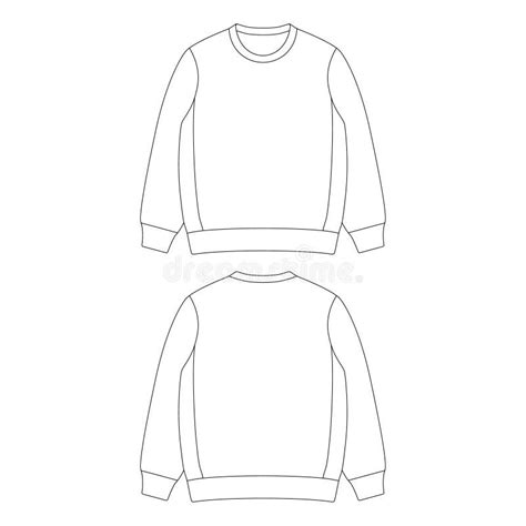 Template Crewneck Vector Illustration Flat Design Outline Clothing