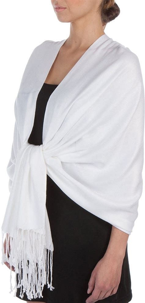 78 X 28 Silky Soft Solid Pashmina Shawl Wrap Stole White