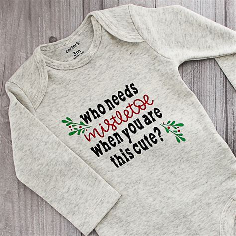 Baby Christmas Outfit Mistletoe Onesie With Your Cricut Angie Holden