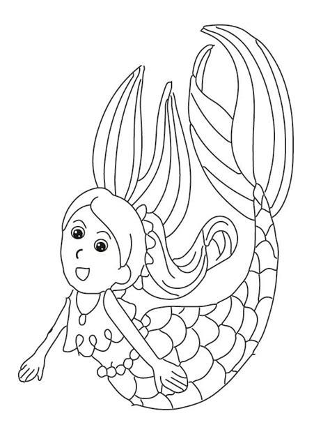 Mermaid Diving Coloring Page Free Printable Coloring Pages For Kids