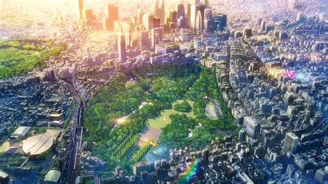 Urban City Anime Landscape Kimi No Na Wa Sky Night Hd Wallpaper