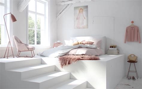 White Bedroom Designs With Variety Of Cute Wall Texture Decorating