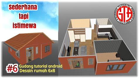 Denah rumah sederhana 2 kamar tidur rumah minimalis 3d. Desain Rumah sederhana 6x8 Lengkap dengan furniture || Lik ...