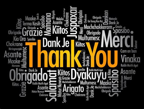 Thank You Word Cloud In Different Languages Concept Background Stock