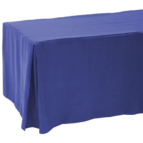 Hubert® Fitted Royal Polyester Table Cover With Corner Pleats 72l X