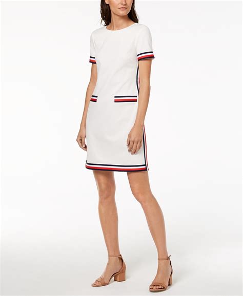 Tommy Hilfiger Striped Short Sleeve Dress Created For Macy S Casual Party Dresses