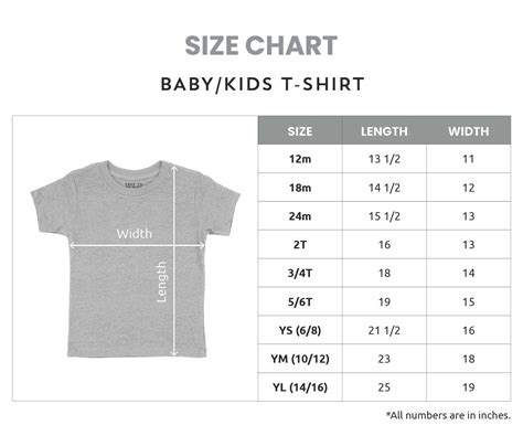 Kids Shirt Sizes Chart Verbnow Vlrengbr