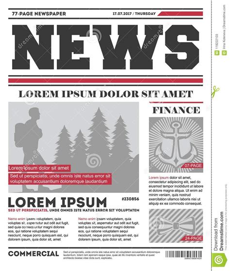 How to design a tabloid | newspaper layout in indesign. Daily News Tabloid Template Stock Illustration ...