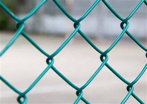 Green 6x10 Vinyl Coated Chain Link Fabric Fencing Mesh For Residential