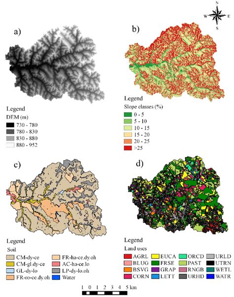 Digital Elevation Model Dem A Map Of Slope Classes B Soil Types