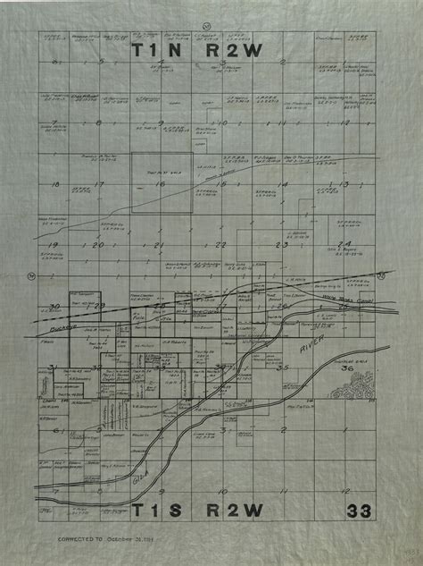 1914 Maricopa County Arizona Land Ownership Plat Map T1n R2w And T1s