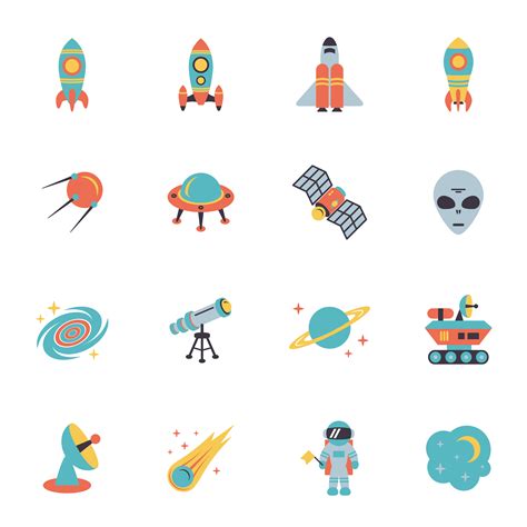 Space Icons Set 452995 Vector Art At Vecteezy