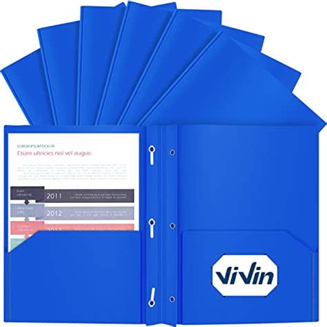 Vivin 12 Pack Heavy Duty Plastic Folder2 Pocket Letter