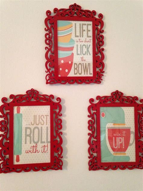 Painted Wooden Frames And Added Retro Kitchen Printable Graphics Crafts