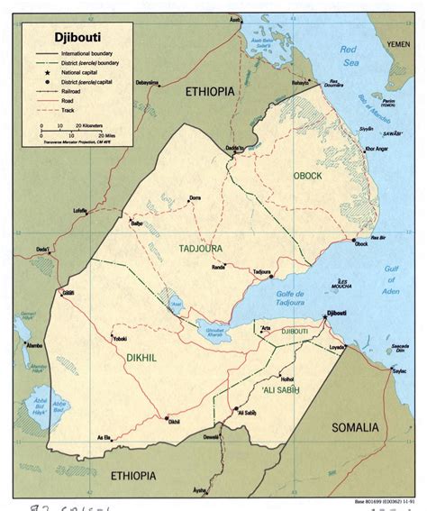 This map shows some of the major cities in djibouti, you can use this map to research your holiday in africa and decide on places to visit and hotels to stay in. Large detailed political and administrative map of Djibouti with roads, railroads and major ...