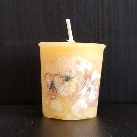 Pressed Flower Beeswax Votive Yyc Beeswax