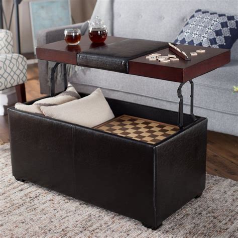 This interactive lift top coffee table combines fun and practicability for people. Belham Living Madison Lift Top Upholstered Storage Ottoman ...