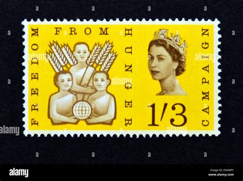 Postage Stamp Great Britain Queen Elizabeth Ii Freedom From Hunger