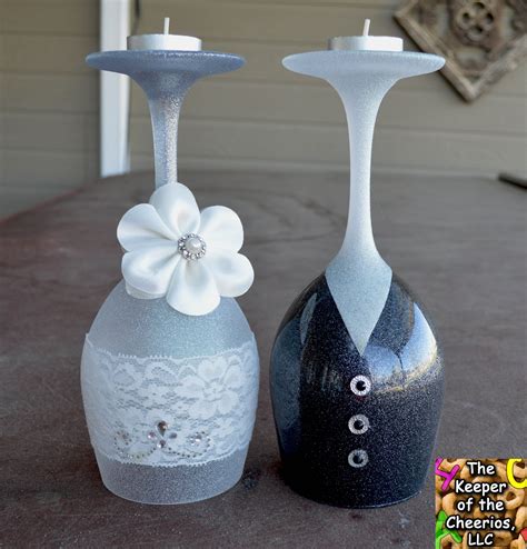Wedding Elegance Wine Glass Candle Holders The Keeper Of The Cheerios