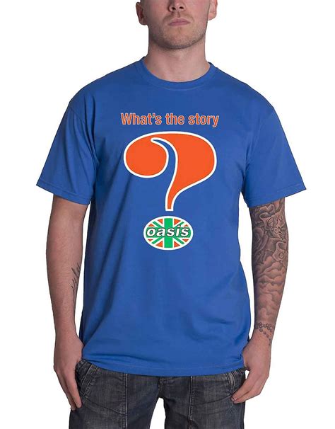 Oasis T Shirt Question Mark Band Logo New Official Mens Blue Fruugo Us