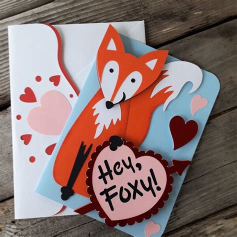 Fox Valentine Card Etsy