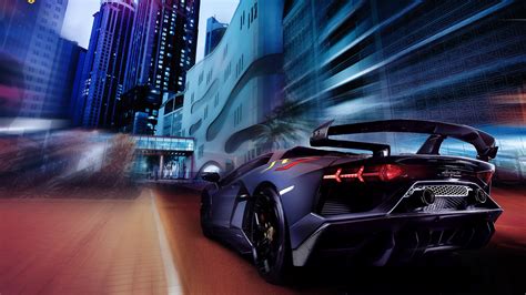 Lamborghini Aventador Rear Night Hd Cars 4k Wallpapers