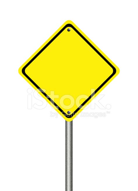 Blank Yellow Traffic Sign Stock Photos